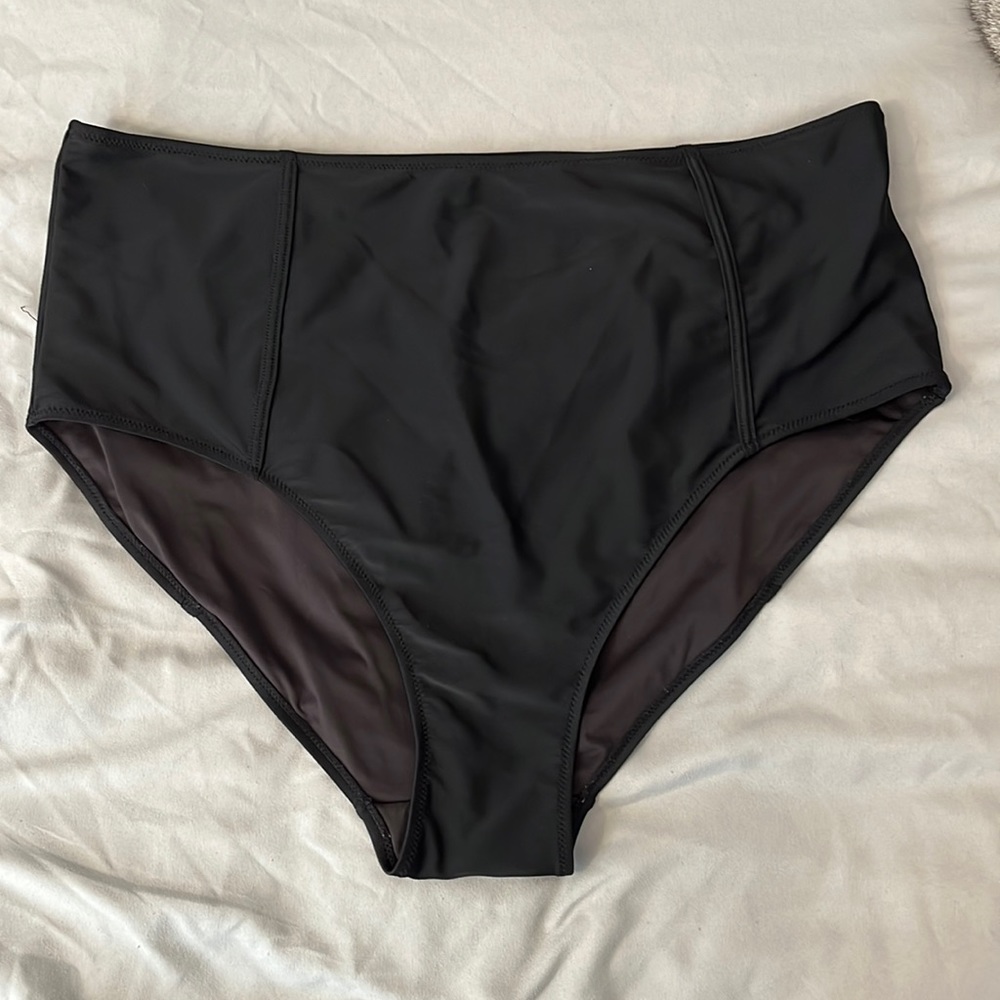 Latched Mama Mix & Match High Waisted Swim Bottoms - 2X / Black